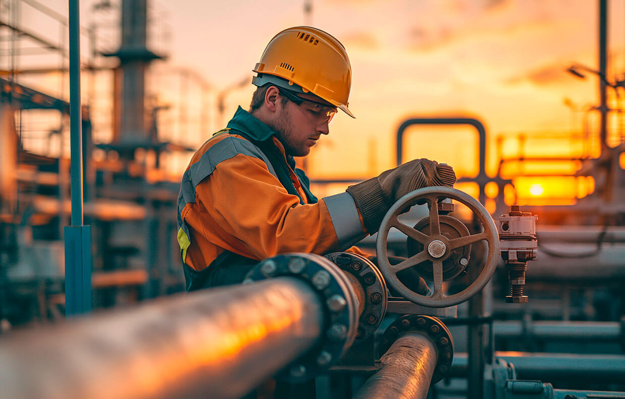 Manutenção industrial com apoio de andaimes (imagem ilustrativa)